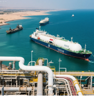 Schematic of LNG shipments through the Strait of Hormuz