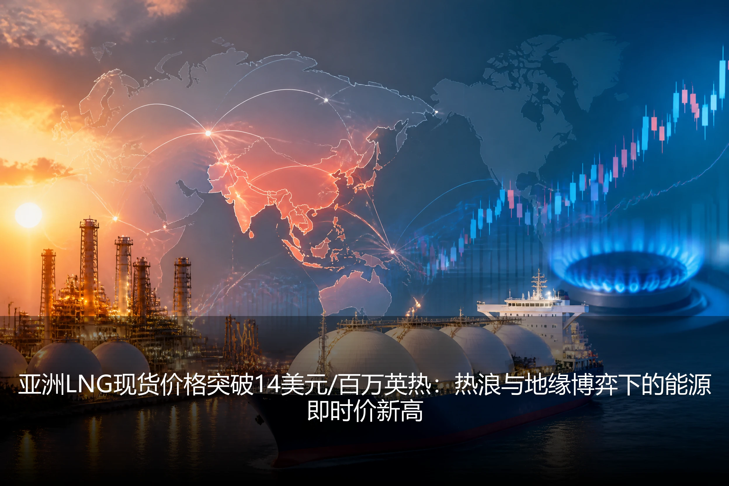 亚洲LNG现货价格突破14美元/百万英热：热浪与地缘博弈下的能源即时价新高