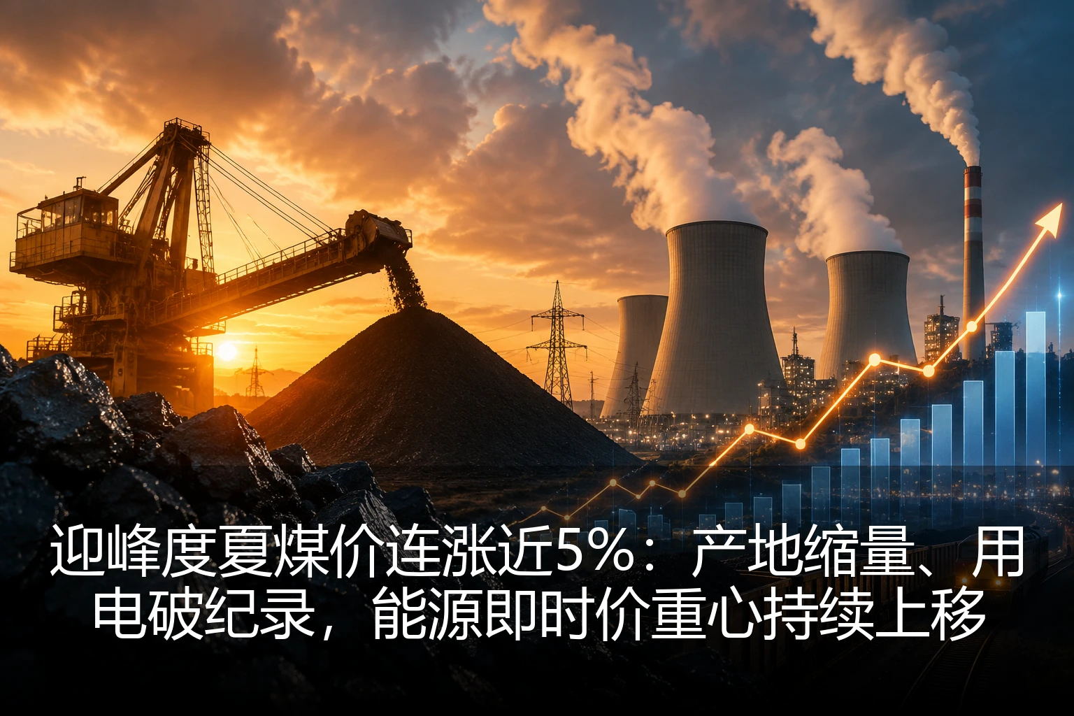 迎峰度夏煤价连涨近5%：产地缩量、用电破纪录，能源即时价重心持续上移